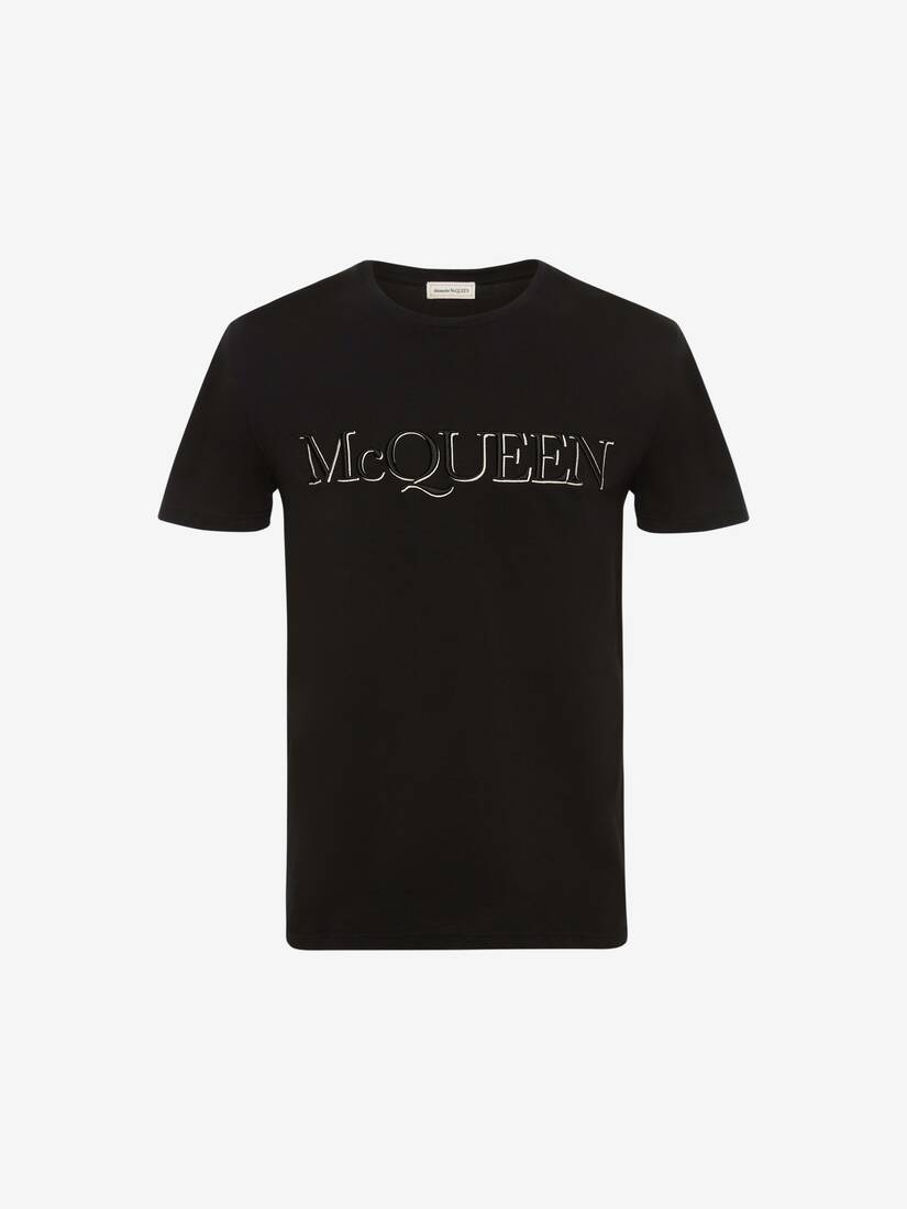 Camisetas Alexander McQueen Embroidered Hombre - Negros - Mexico 436-ALZUKJ